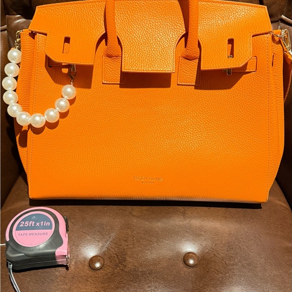 Orange Leather Tote Bag - Picture 15 of 16